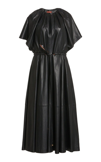 Shop Altuzarra Women's Romy Leather Midi Dress In Black