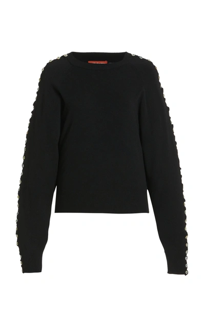 Shop Altuzarra Women's Thallo Button-trimmed Knit Sweater In Black,white
