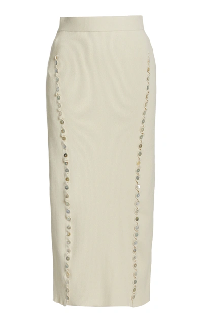 Shop Altuzarra Marilla Button-detail Skirt In White