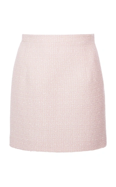 Shop Alessandra Rich Women's Sequined Wool-blend Mini Skirt In Pink