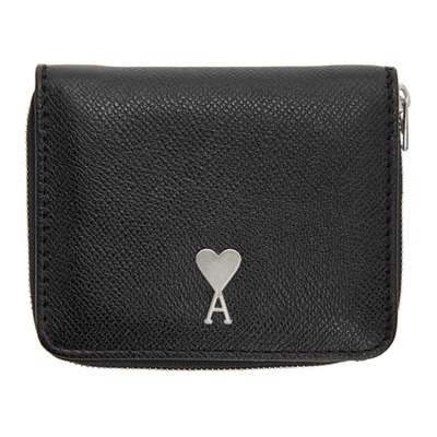 Shop Ami Alexandre Mattiussi Black Ami De Coeur Compact Wallet In 001 Black