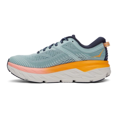 Shop Hoka One One Blue Bondi 7 Sneakers In Blue Haze