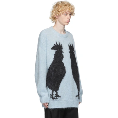 Shop Loewe Blue Mohair And Wool Rooster Sweater In 5148 Lht Bl