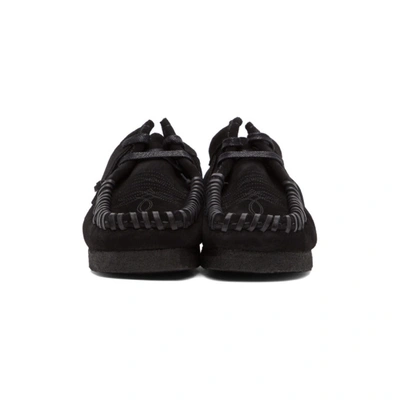 Shop Palm Angels Black Clarks Originals Edition Fringed Wallabee Desert Boots In Black/black