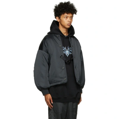 Shop A. A. Spectrum Black Padded Bomber Jacket