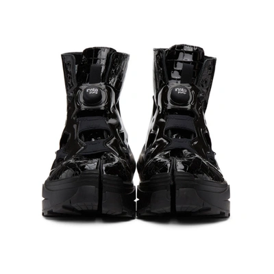 Shop Maison Margiela Black Reebok Edition Tabi Instapump Fury Lo Sneakers In H8382 Black