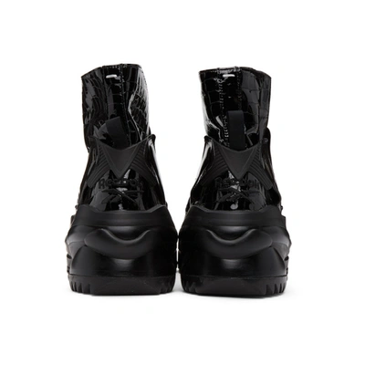 Shop Maison Margiela Black Reebok Edition Tabi Instapump Fury Lo Sneakers In H8382 Black