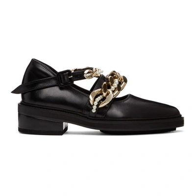 Shop Simone Rocha Black Pearl & Chain Loafers