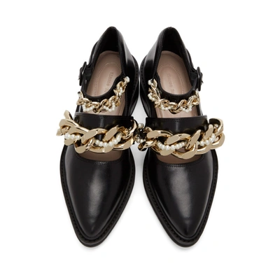 Shop Simone Rocha Black Pearl & Chain Loafers