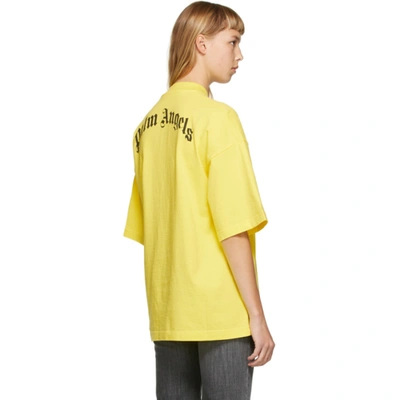 Shop Palm Angels Yellow Bear T-shirt In Yellow/brwn