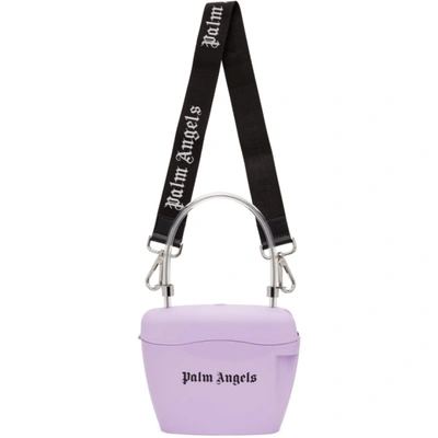 Shop Palm Angels Purple Padlock Shoulder Bag In Lilac/black