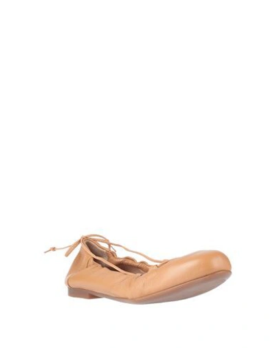 Shop Armani Collezioni Ballet Flats In Camel