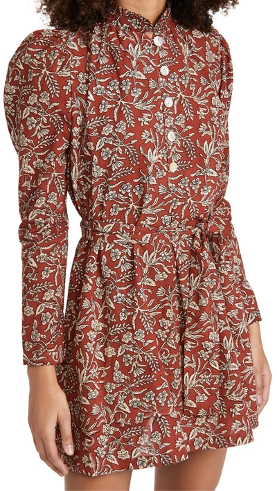Shop Alix Of Bohemia Mini Laura Red Currant Block Print Dress