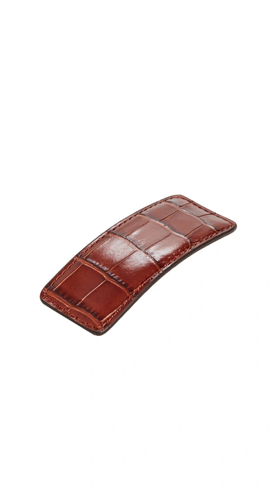 Shop Loeffler Randall Wren Leather Barette In Chestnut