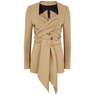 Shop Petar Petrov Joshua Camel Wool And Silk-blend Blazer