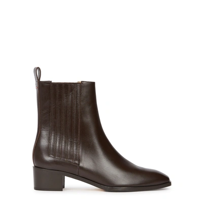 Shop Aeyde Neil 40 Brown Leather Chelsea Boots In Chocolate