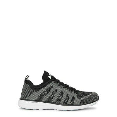 Shop Apl Athletic Propulsion Labs Techloom Pro Metallic-weave Knitted Sneakers In Black
