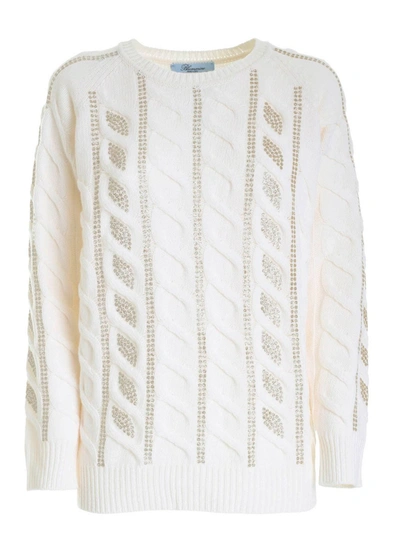 Shop Blumarine Women's White Wool Sweater