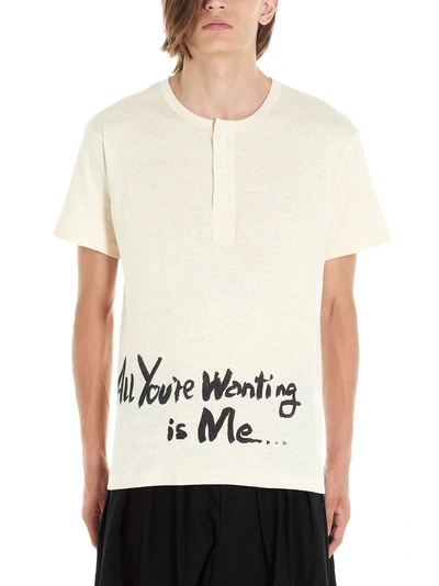 Shop Yohji Yamamoto Men's Beige T-shirt