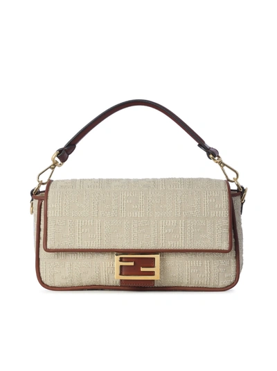 Shop Fendi Women's Beige Polyester Shoulder Bag