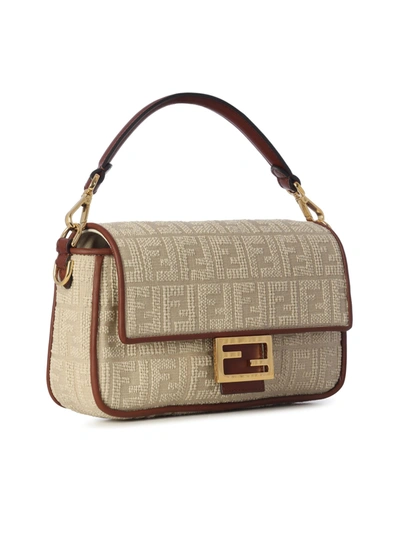 Shop Fendi Women's Beige Polyester Shoulder Bag