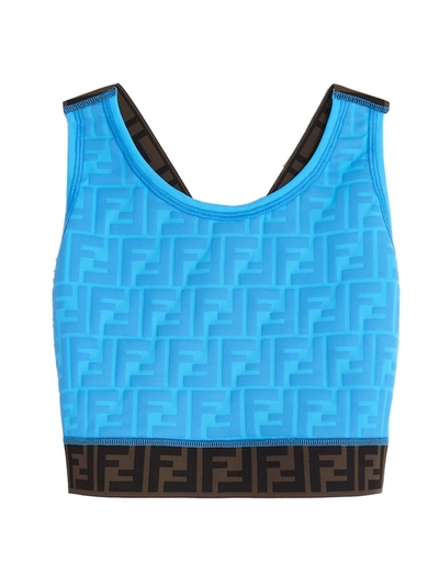 Shop Fendi Women's Light Blue Top