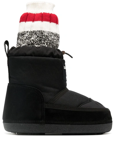Shop Dsquared2 Sock-detail Ankle Snow Boots In Black
