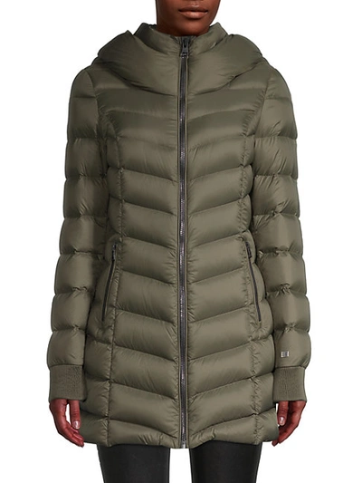 Shop Soia & Kyo Quilted Down-fill Jacket In Army