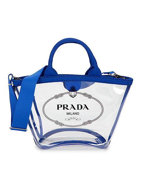 Prada Clear Tote Bag In Blue | ModeSens