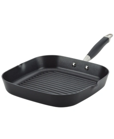 Anolon Advanced Home 11in Hard-anodized Nonstick Deep Square Grill Pan In Onyx