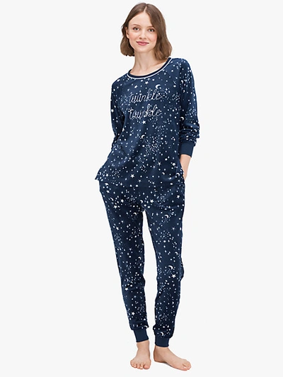 Shop Kate Spade Twinkle Jogger Pj Set In Blue