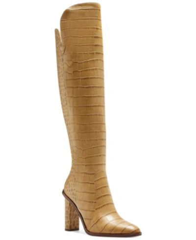 Shop Vince Camuto Women's Palley Over-the-knee Boots Women's Shoes In Cashew Croco