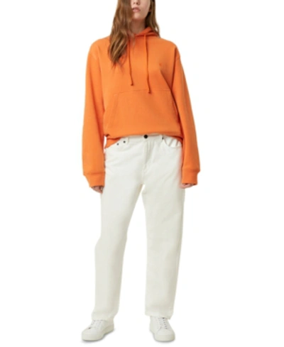 Shop French Connection Dropped-shoulder Hoodie In Jaffa Orange