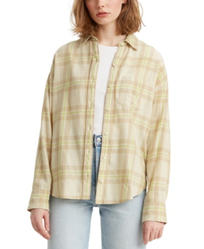 Shop Levi's Cotton Relaxed Flannel Shirt In Koronis Almond Milk