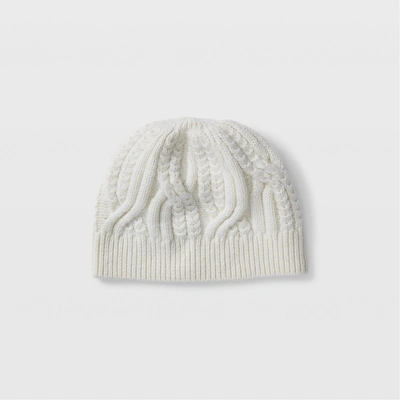 Shop Club Monaco Ivory Cable Knit Hat In Size One Size
