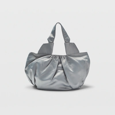 Shop Club Monaco Silver Satin Bag In Size One Size