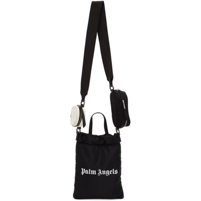 Shop Palm Angels Black Mirror Shopping Tote In Black/white