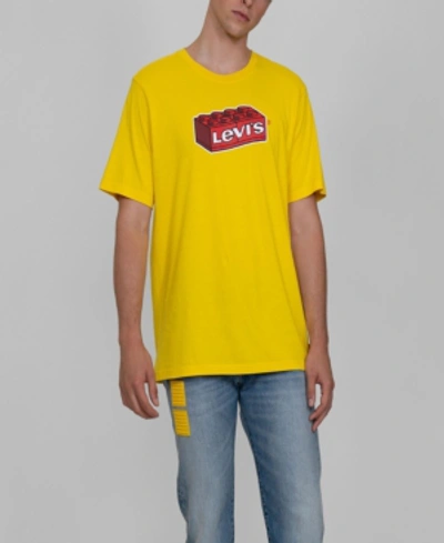 Shop Levi's Men's Lego Short Sleeve T-shirt In Yellow