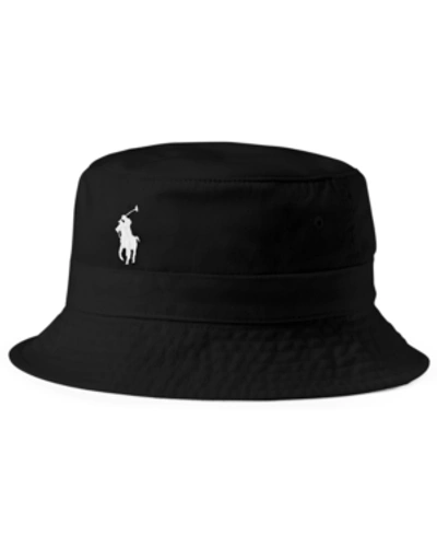 Shop Polo Ralph Lauren Men's Cotton Chino Bucket Hat In Polo Black