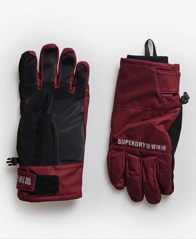 Shop Superdry Women's Sport Snow Gloves Purple Size: Mxl