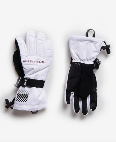 Shop Superdry Women's Sport Rescue Snow Gloves White - Size: M/l