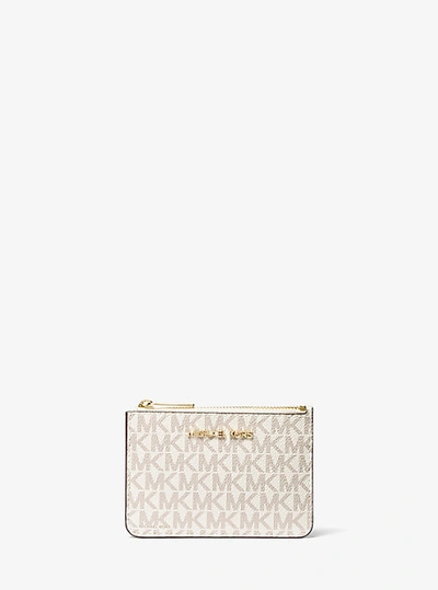 Michael Kors Logo Coin Pouch In Natural