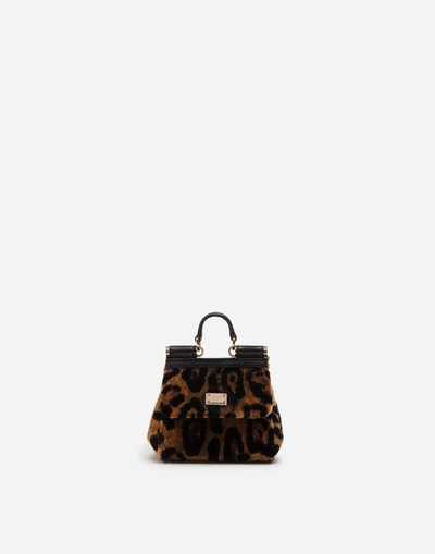 Shop Dolce & Gabbana Micro Sicily Bag With Leopard Print
