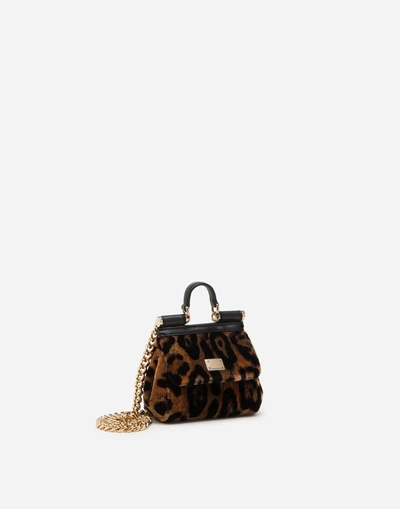 Shop Dolce & Gabbana Micro Sicily Bag With Leopard Print