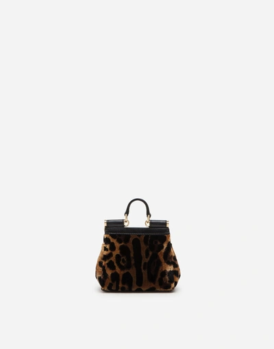 Shop Dolce & Gabbana Micro Sicily Bag With Leopard Print