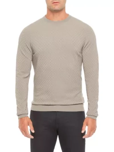 Shop Giorgio Armani Textured Knit Sweater In Grey