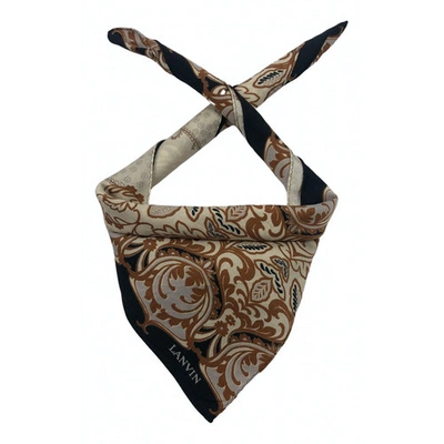 Pre-owned Lanvin Silk Handkerchief In Brown