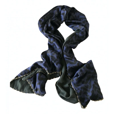 Pre-owned Chloé Silk Stole In Blue