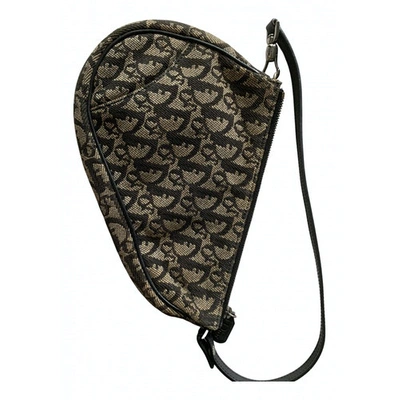 Pre-owned Dior Saddle Vintage Classic Cloth Handbag In Navy