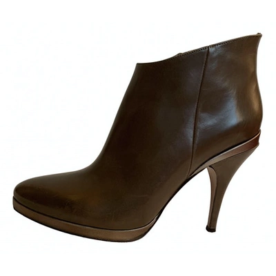 Pre-owned Hugo Boss Brown Leather Ankle Boots